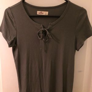 Olive shirt with draw string